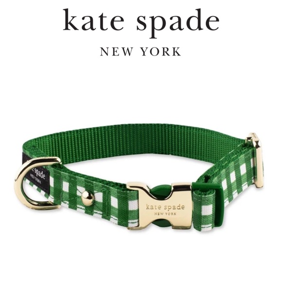 kate spade Other - Kate Spade Green Gingham Dog Collar